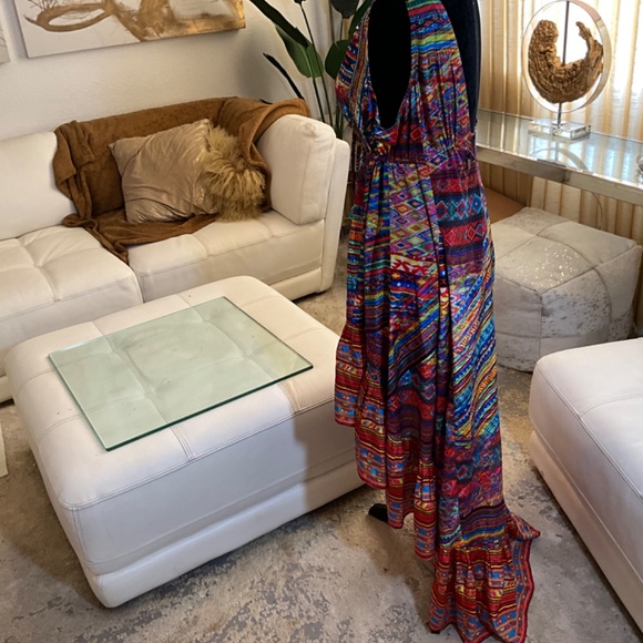 NWOT RUBY VAYA for BOSTON PROPER HIGH LOW SEXY MULTI COLOR DRESS - Picture 6 of 17